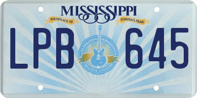 MS license plate LPB645