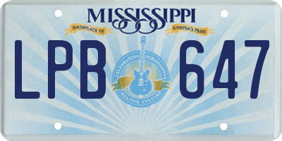 MS license plate LPB647