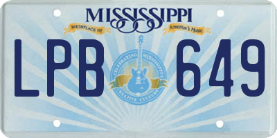 MS license plate LPB649