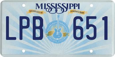 MS license plate LPB651