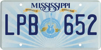 MS license plate LPB652