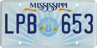 MS license plate LPB653