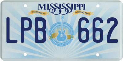 MS license plate LPB662