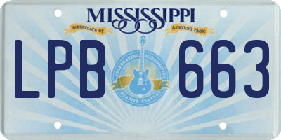 MS license plate LPB663