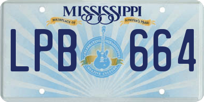 MS license plate LPB664