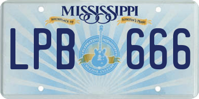 MS license plate LPB666