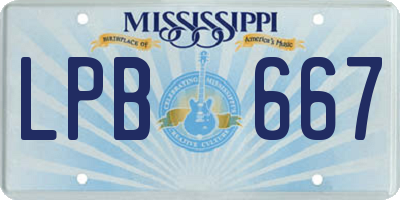 MS license plate LPB667