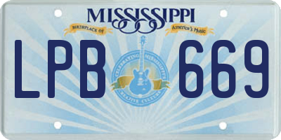 MS license plate LPB669