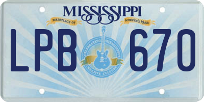 MS license plate LPB670