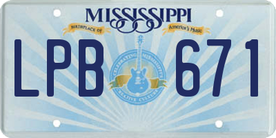MS license plate LPB671