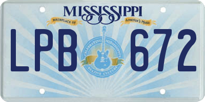 MS license plate LPB672