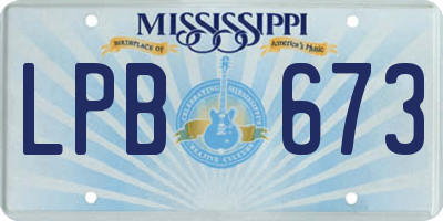 MS license plate LPB673