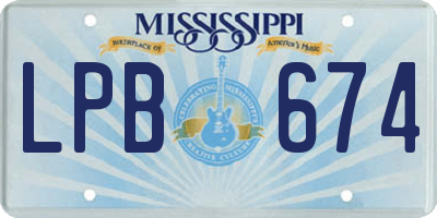 MS license plate LPB674