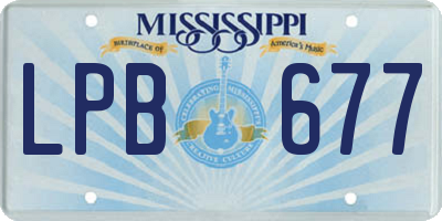 MS license plate LPB677