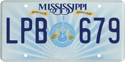 MS license plate LPB679