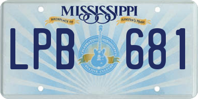 MS license plate LPB681