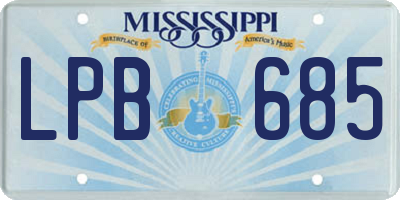 MS license plate LPB685