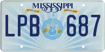 MS license plate LPB687