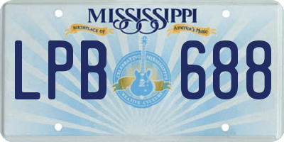 MS license plate LPB688