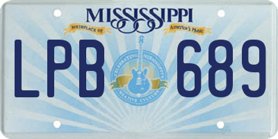 MS license plate LPB689