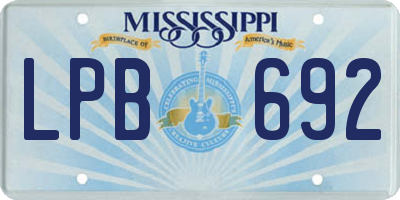 MS license plate LPB692