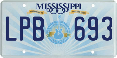 MS license plate LPB693