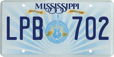 MS license plate LPB702
