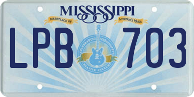 MS license plate LPB703