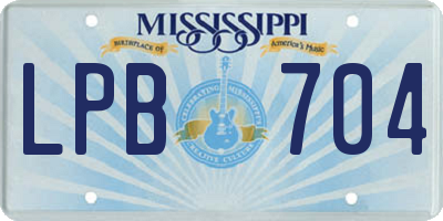 MS license plate LPB704