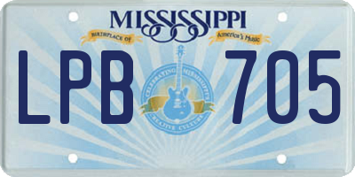 MS license plate LPB705