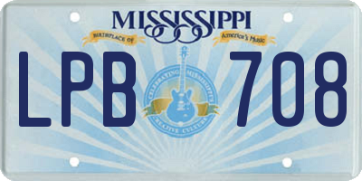 MS license plate LPB708