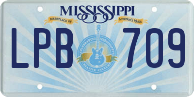 MS license plate LPB709