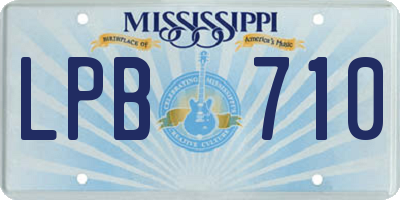 MS license plate LPB710