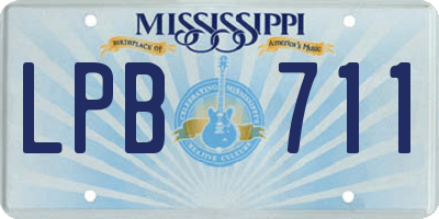 MS license plate LPB711