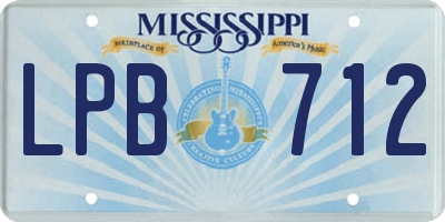 MS license plate LPB712