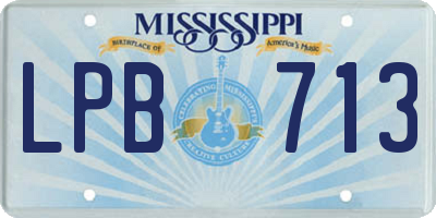 MS license plate LPB713