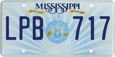 MS license plate LPB717