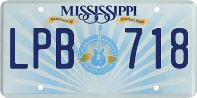 MS license plate LPB718