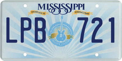 MS license plate LPB721
