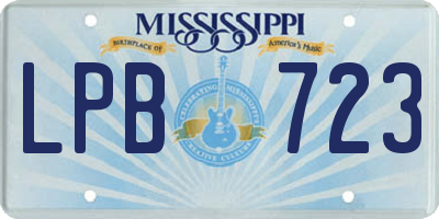 MS license plate LPB723