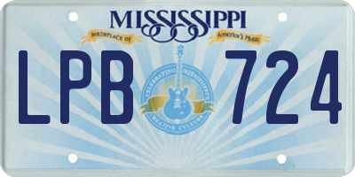 MS license plate LPB724