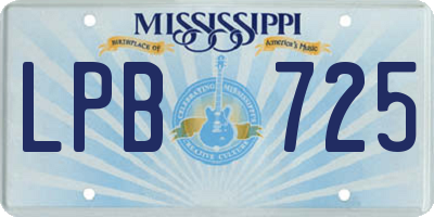 MS license plate LPB725