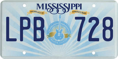 MS license plate LPB728