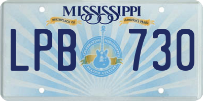 MS license plate LPB730