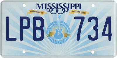 MS license plate LPB734