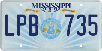 MS license plate LPB735