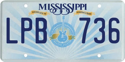 MS license plate LPB736