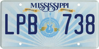 MS license plate LPB738