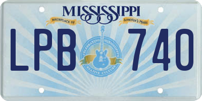 MS license plate LPB740