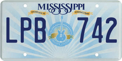 MS license plate LPB742